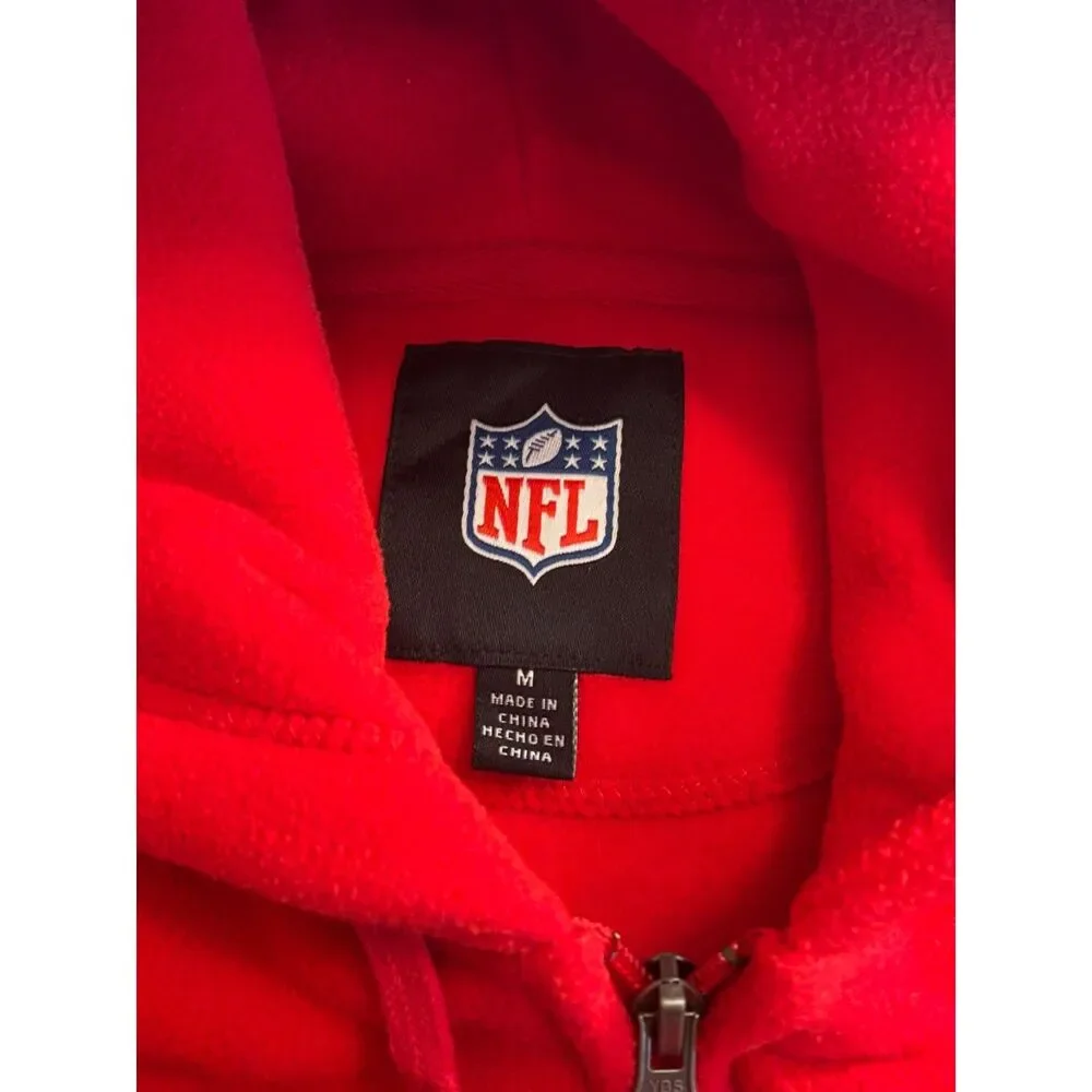 NFL San Francisco 49ers full zip fleece hoodie jacket‎ mens SF Red sz M football